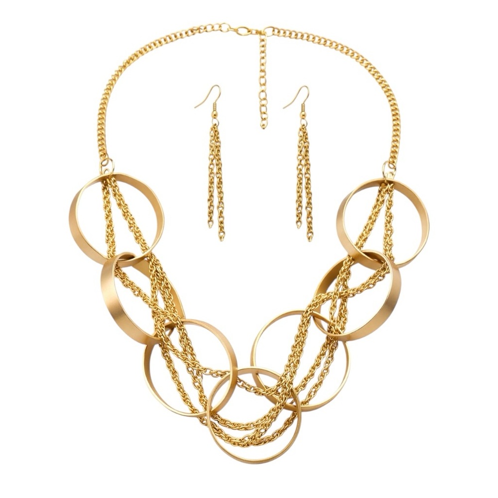 Metal Circle Link Necklace - Picture 7 of 7